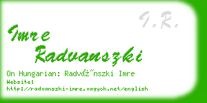 imre radvanszki business card